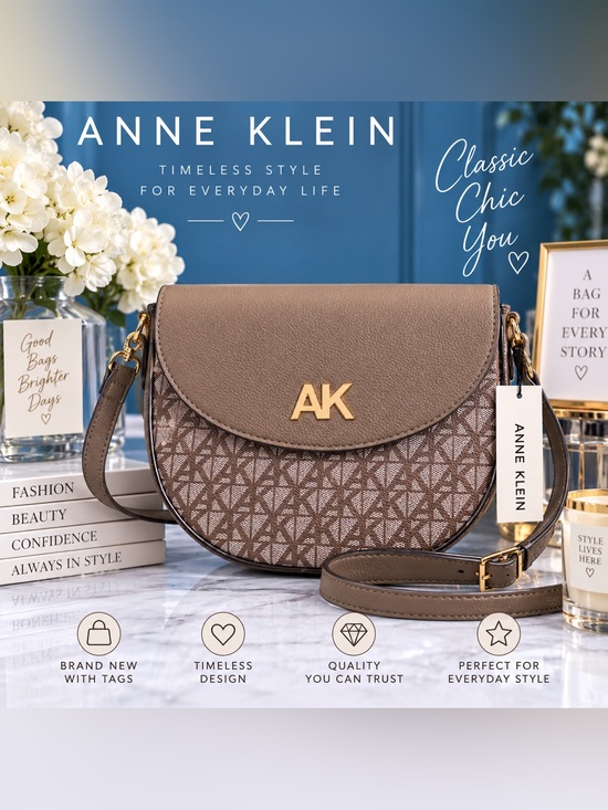 Anne Klein Handbags - 👜 Anne Klein Taupe Monogram Crossbody — NWT